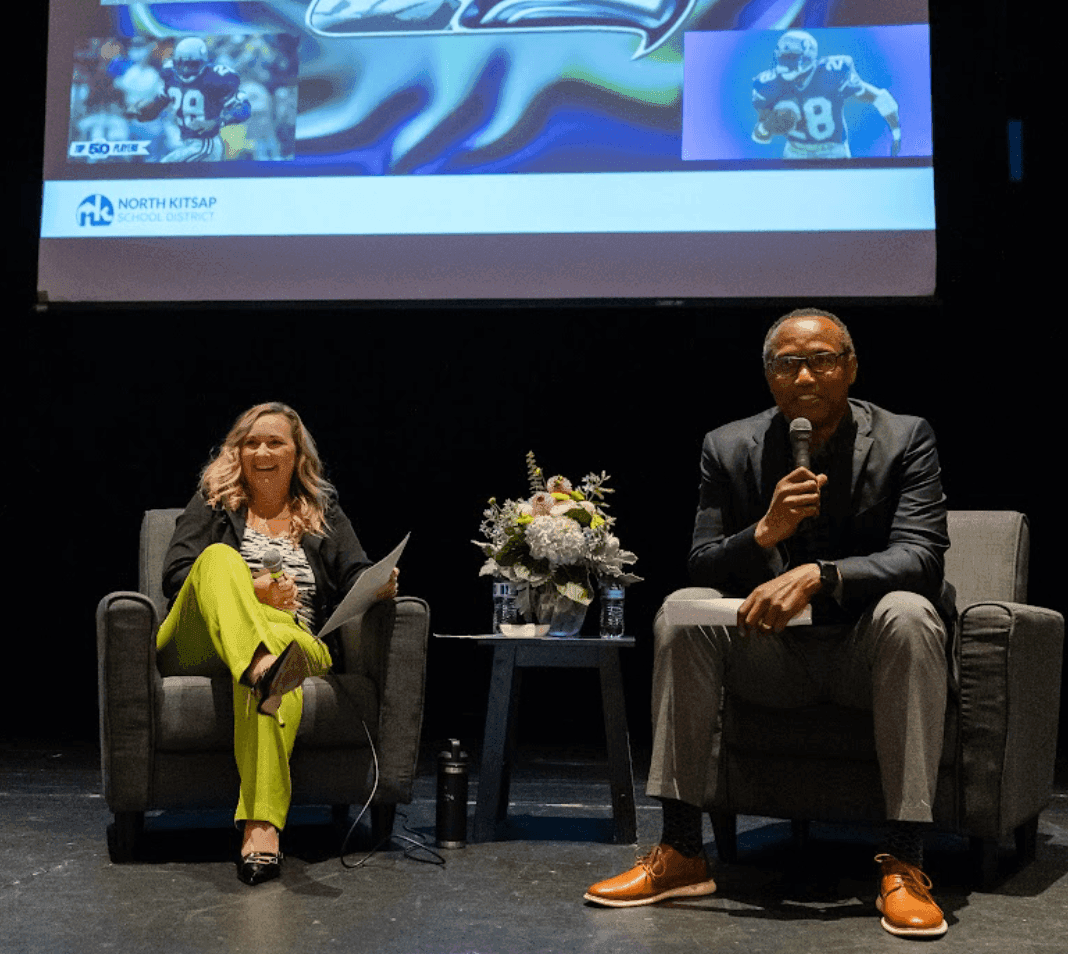 Curt Warner Gives Motivational Speech To North Kitsap Faculty and Students